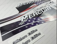 Mercury 175HP Offshore Edition USA Flag Outboard Decal Kit Mercury 175HP Offshore Edition USA Flag Outboard Decal Kit
